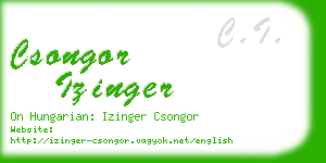 csongor izinger business card